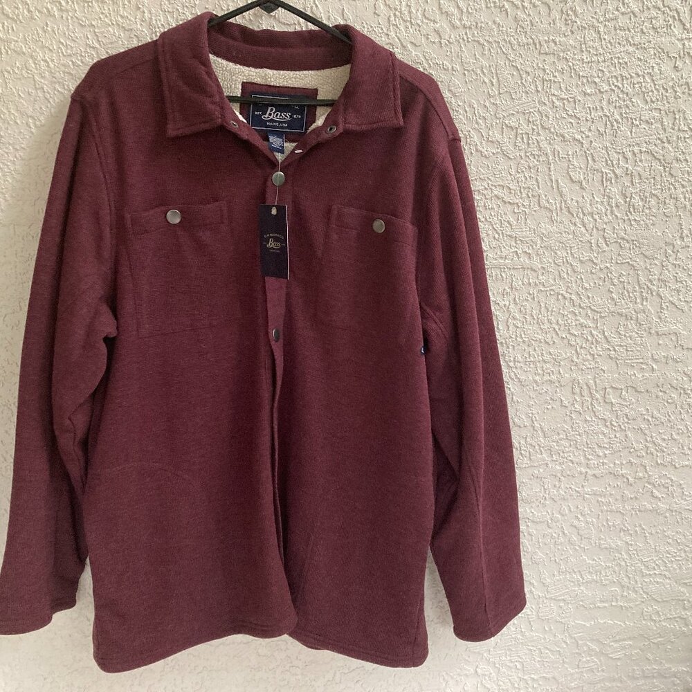 NEW  GH BASS SHERPA LINED JACKET Coat MEN  HUNTING HIKING CHORES  $90 Burgundy